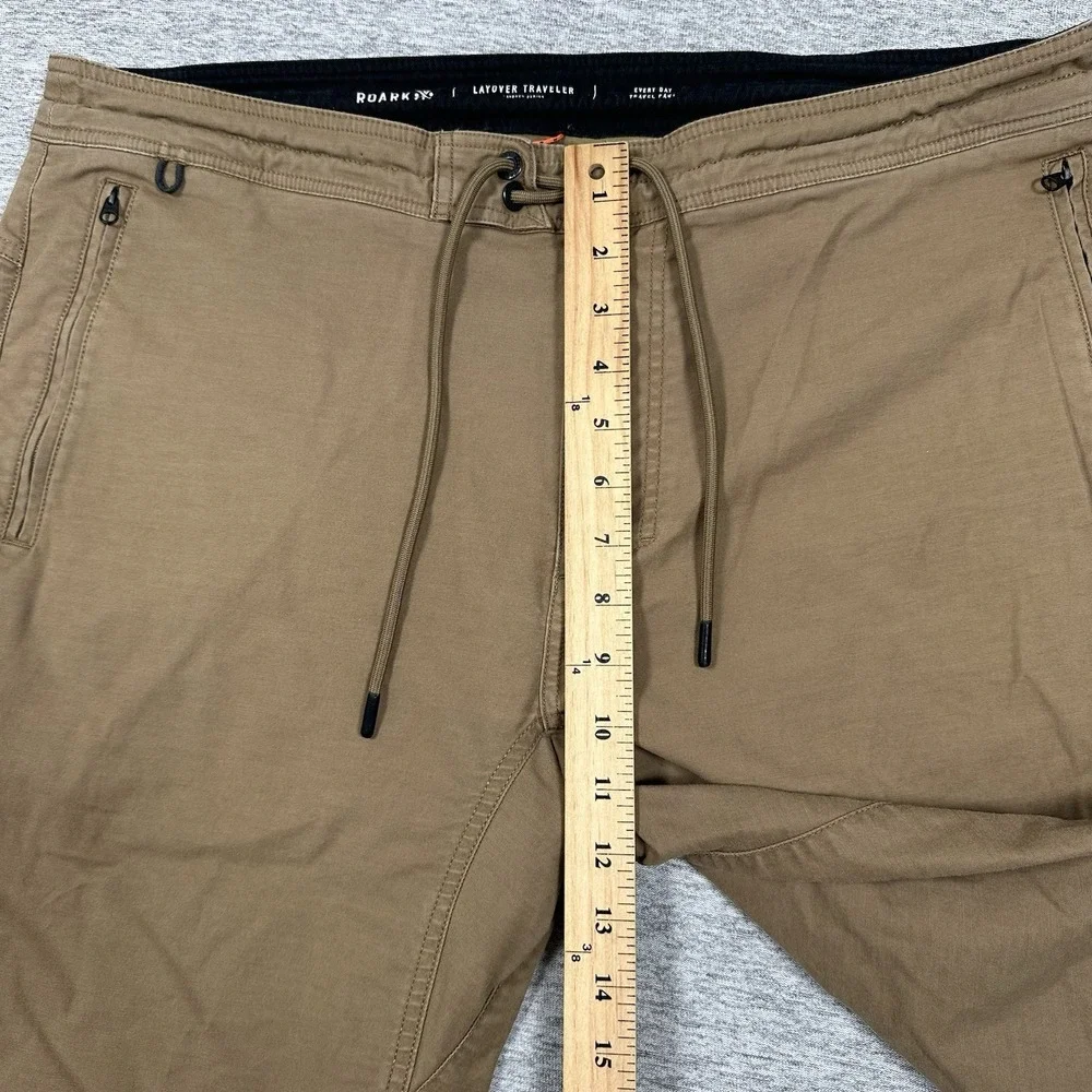Roark Pants Mens 38 Brown Layover Traveler Everyday Zip Pockets Hiking Outdoors